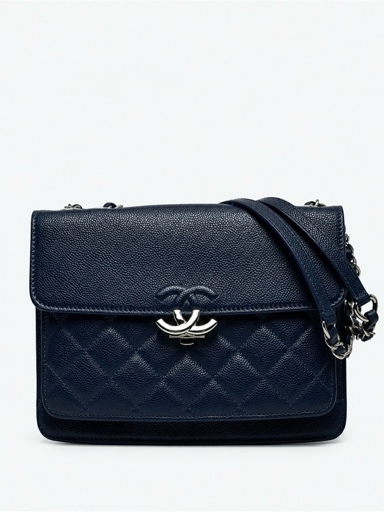 CHANEL Handbags - Chanel Navy Quilted Leather Shoulder Bag